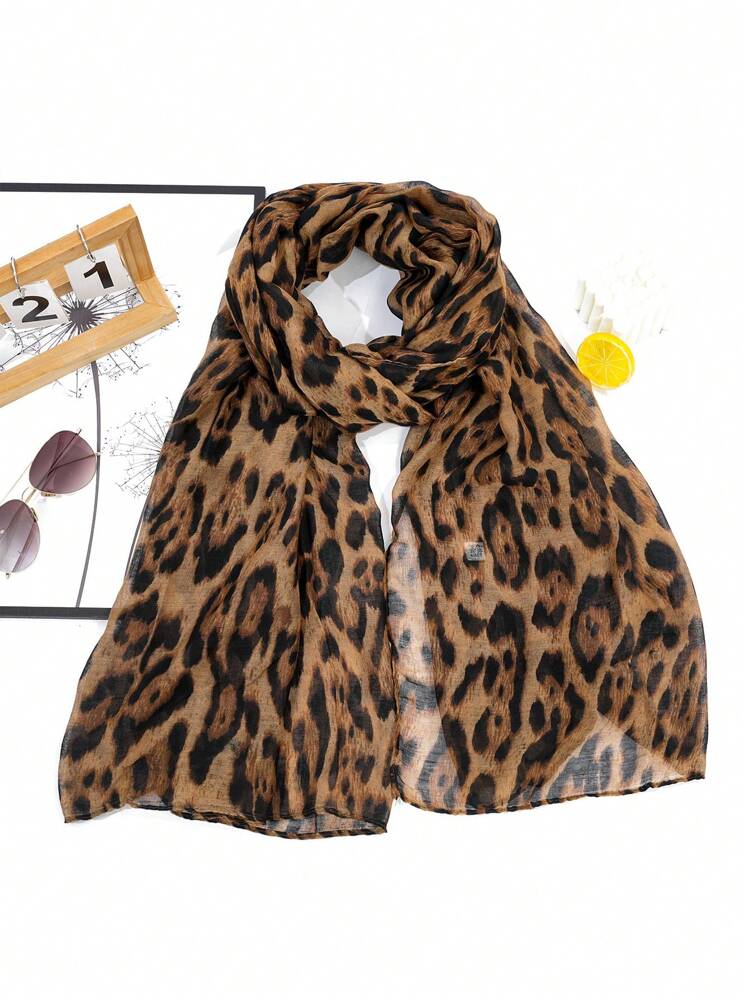 Leopard Printed Chiffon Hijab