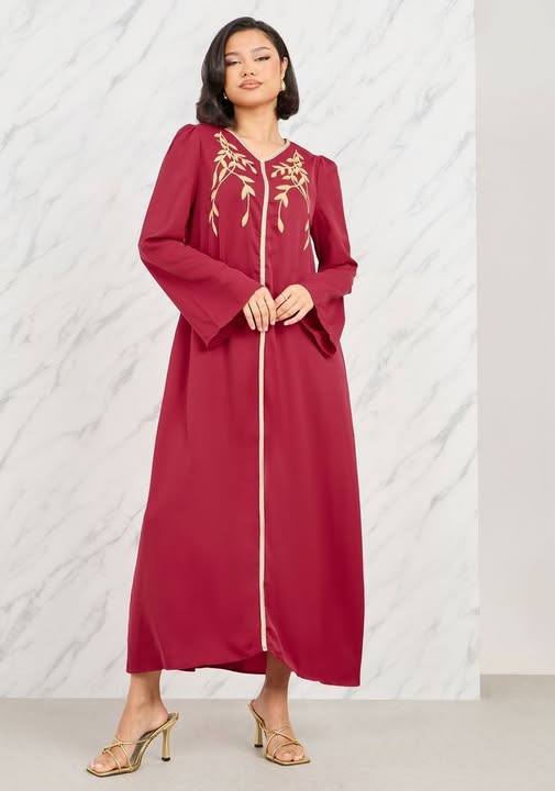 Maroon Jalbab Abaya | SHEIN