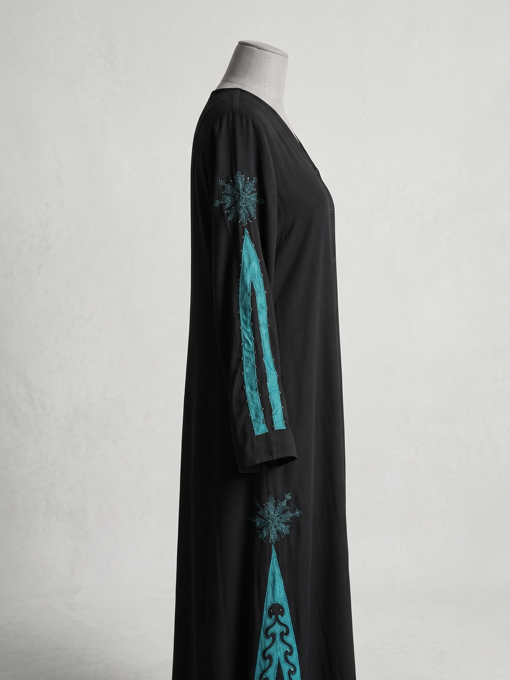 Emerald Crystal Front-Open Abaya