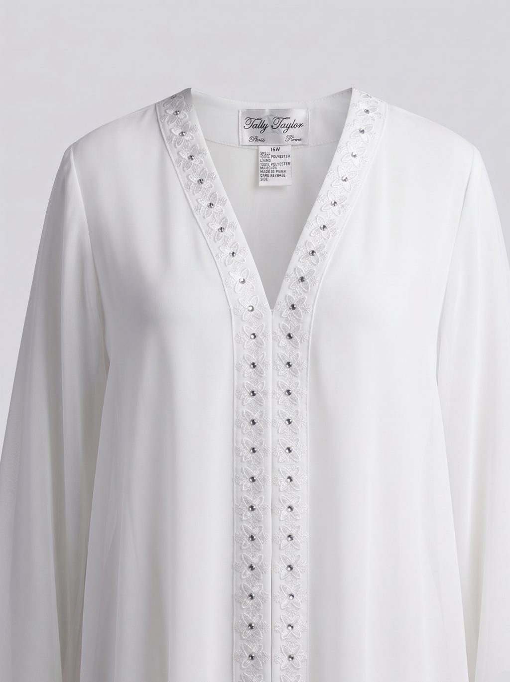Floral Embroidered Coat Abaya | Tally Taylor USA