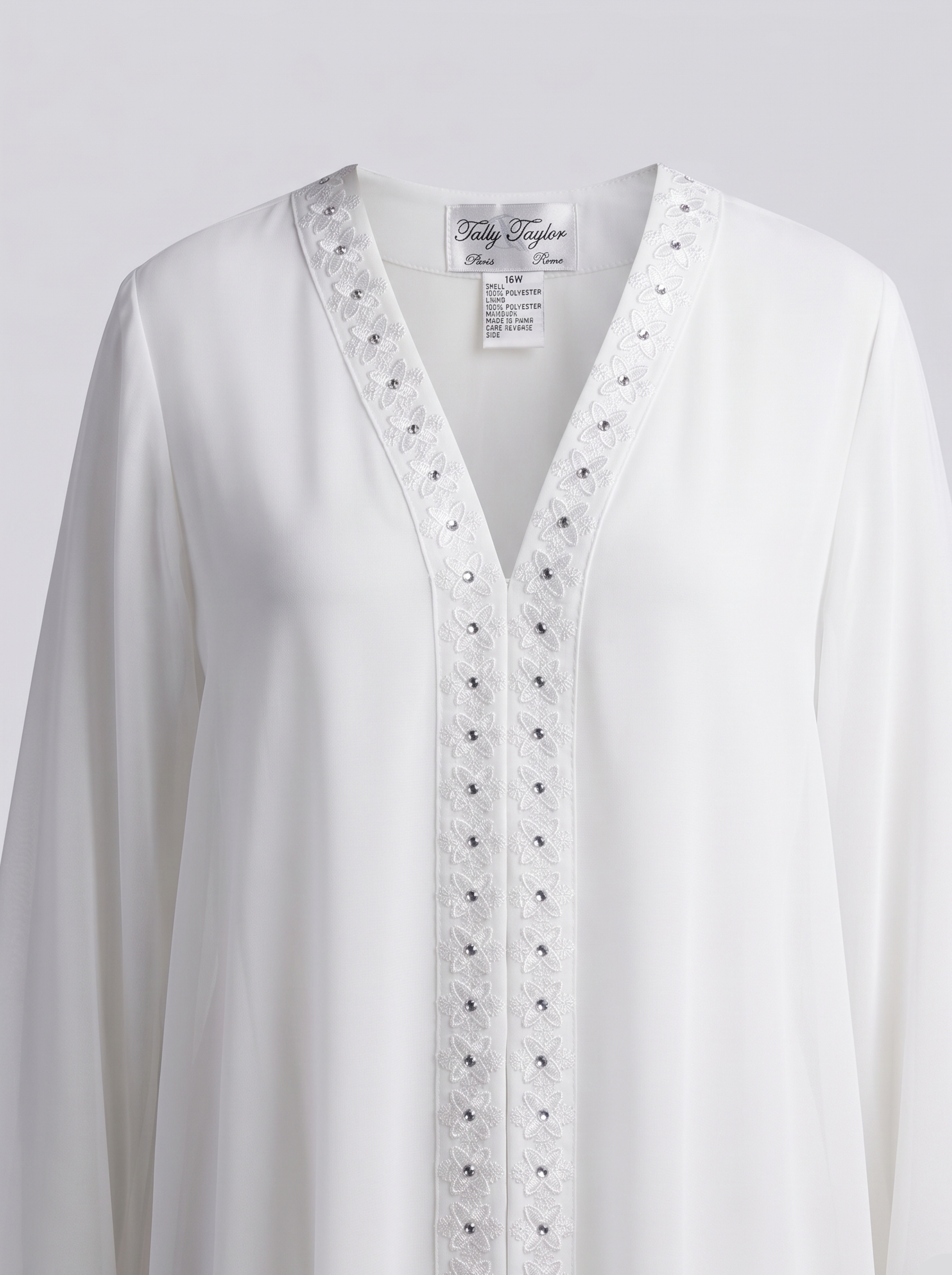 Floral Embroidered Coat Abaya | Tally Taylor USA