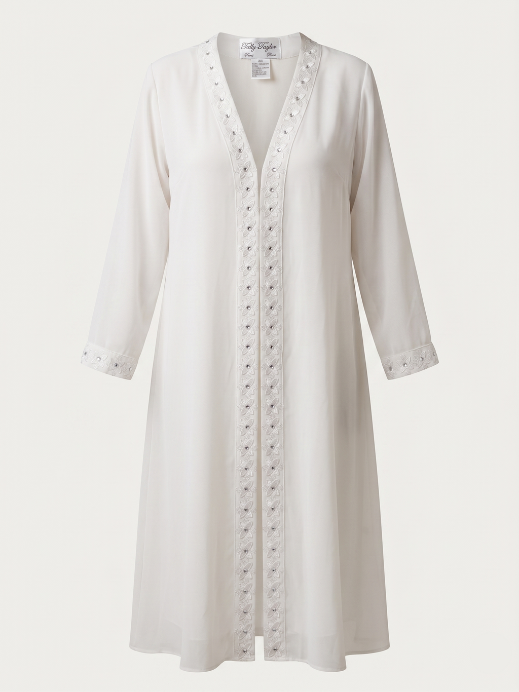Floral Embroidered Coat Abaya | Tally Taylor USA