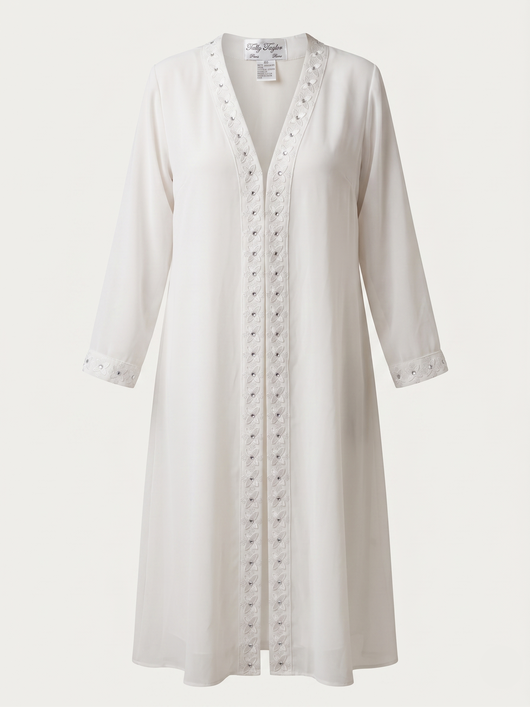 Floral Embroidered Coat Abaya | Tally Taylor USA