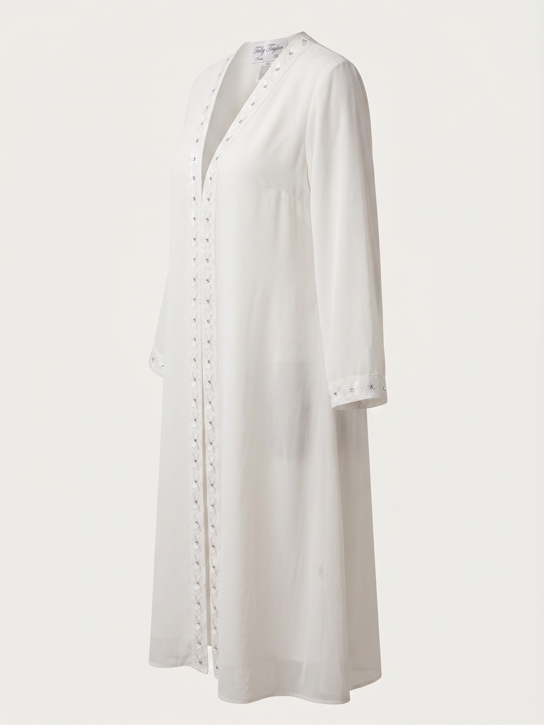 Floral Embroidered Coat Abaya | Tally Taylor USA
