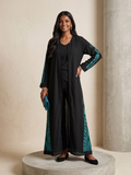 Emerald Crystal Front-Open Abaya
