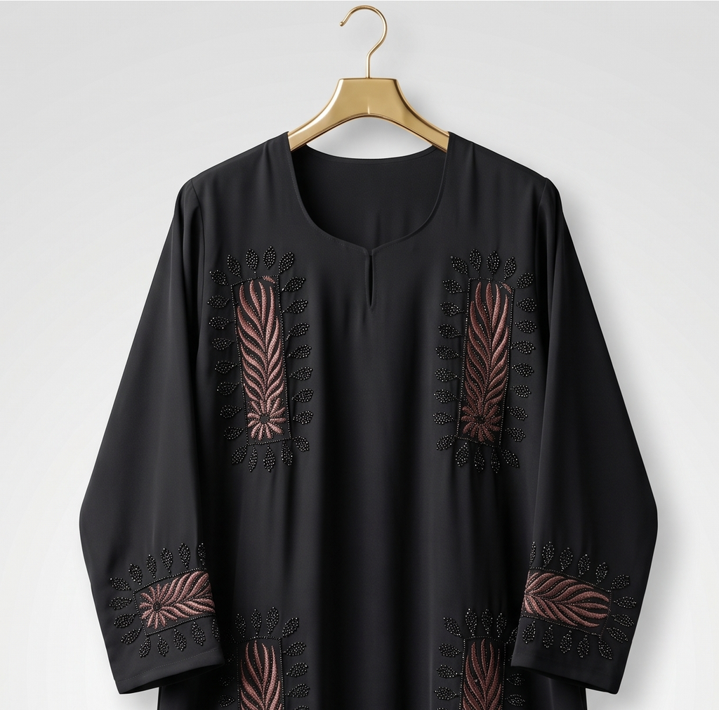 Black Embroidered Abaya UAE
