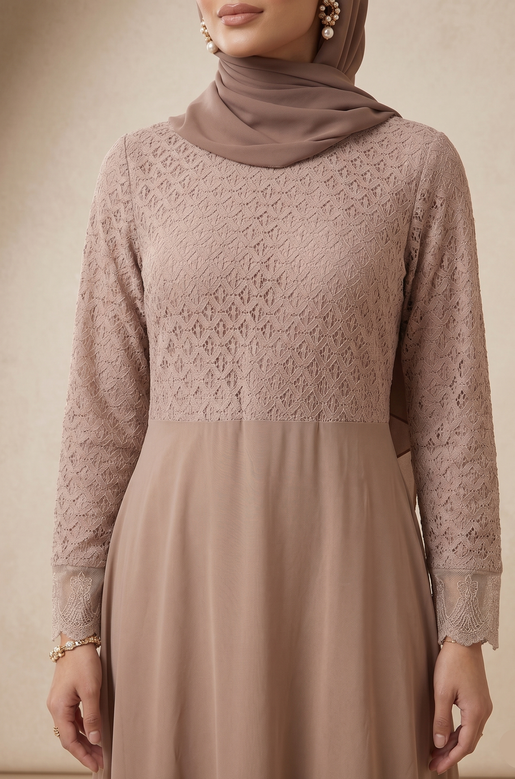 Lace Bodice Mauve Elegance