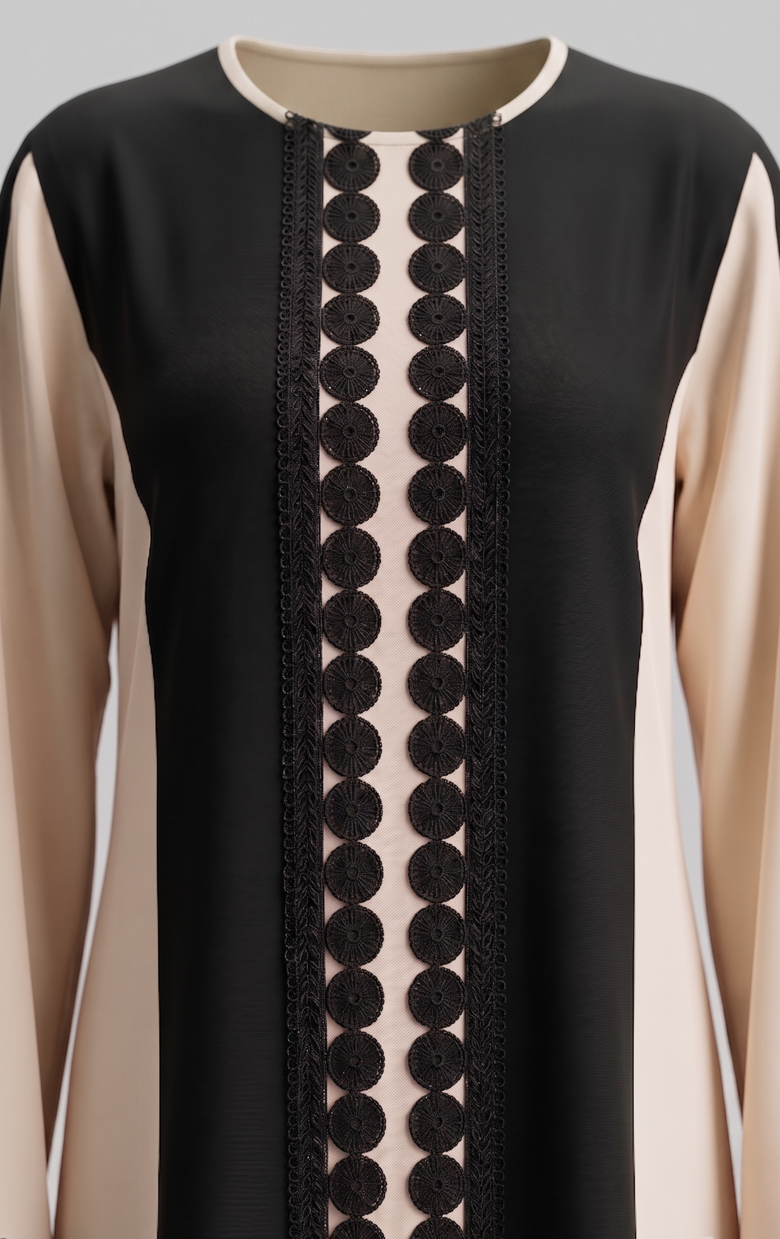 Chic Color-Block Abaya