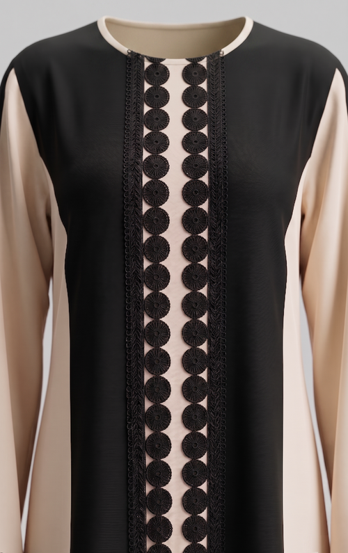 Chic Color-Block Abaya