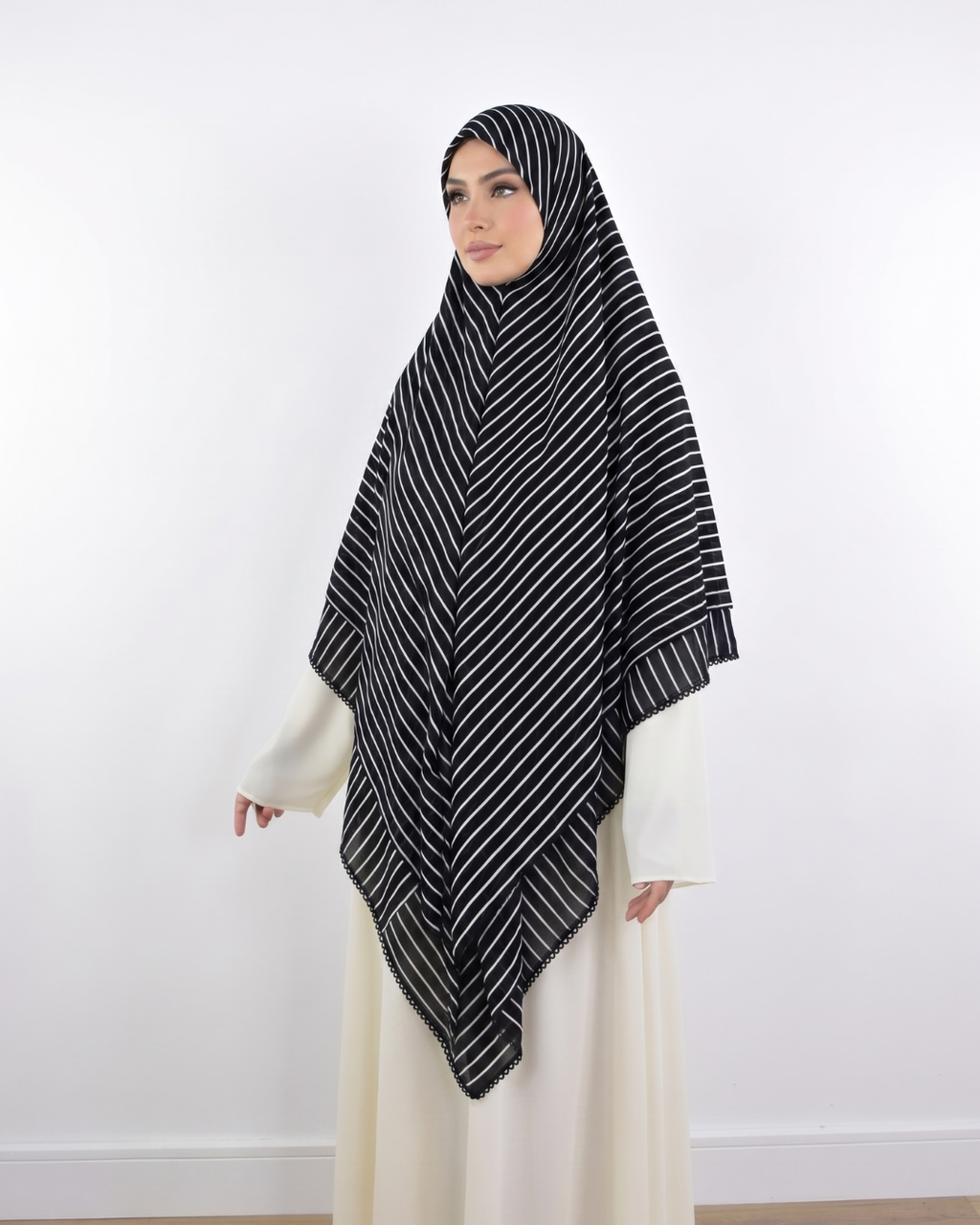 Large Square Striped Scarf