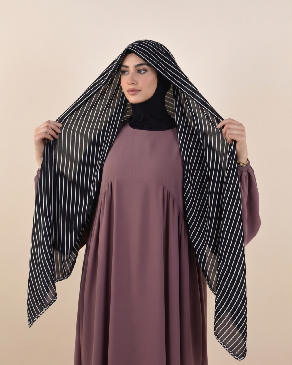 Large Square Striped Scarf
