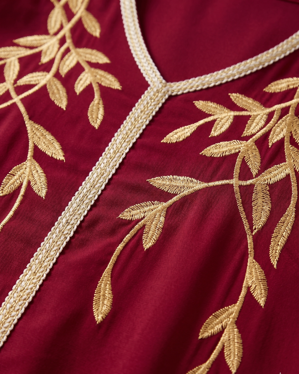 Maroon Jalbab Abaya | SHEIN