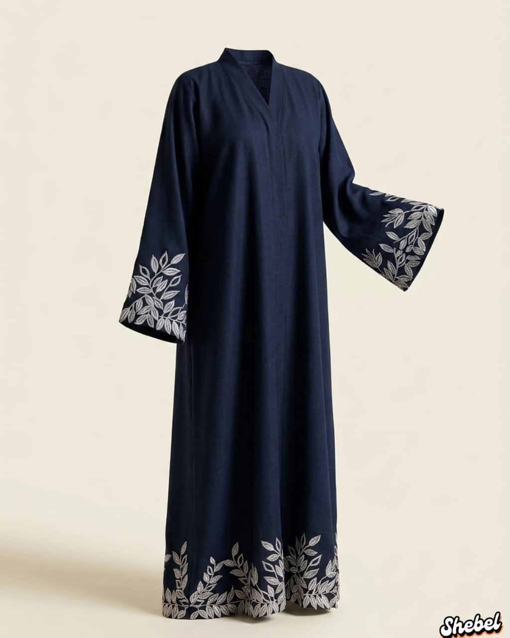 Navy Embroidered Abaya