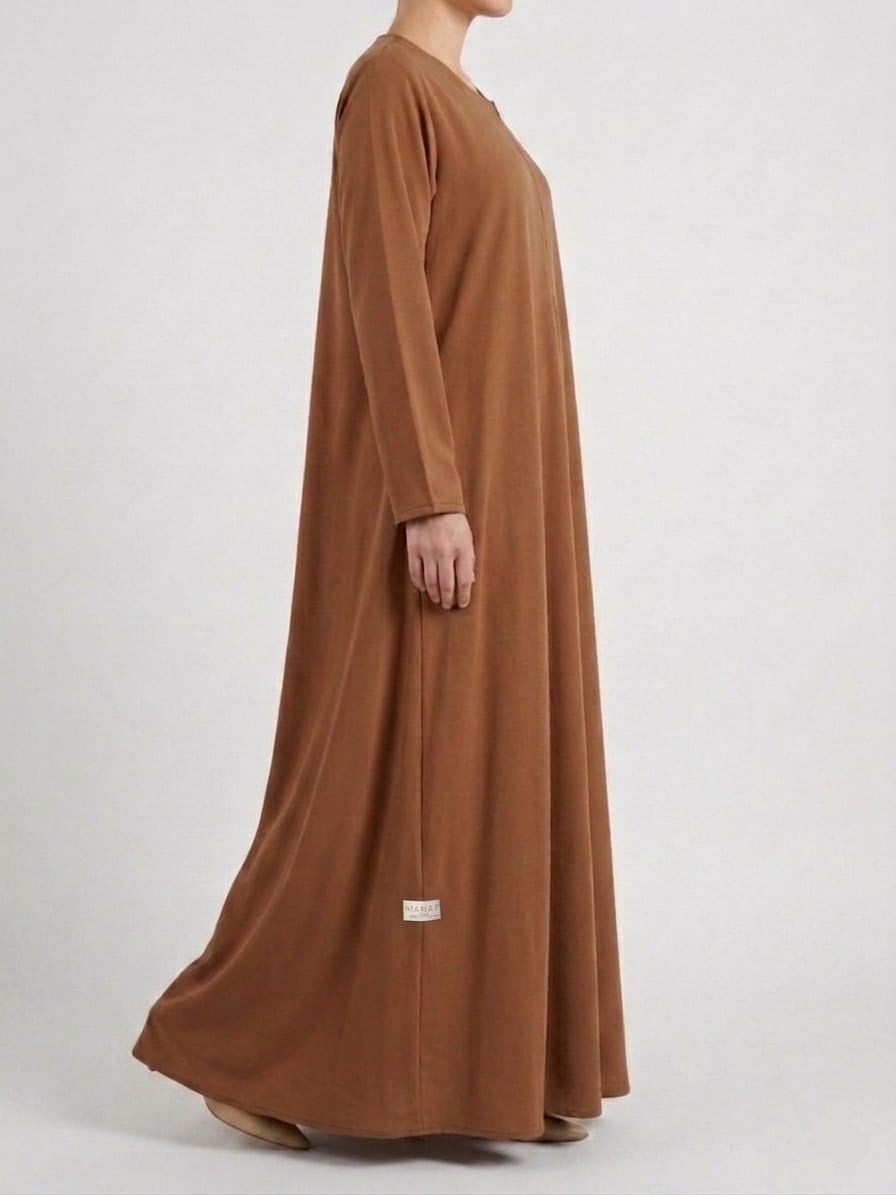 Minimalist Camel Brown Abaya |  WAHAT