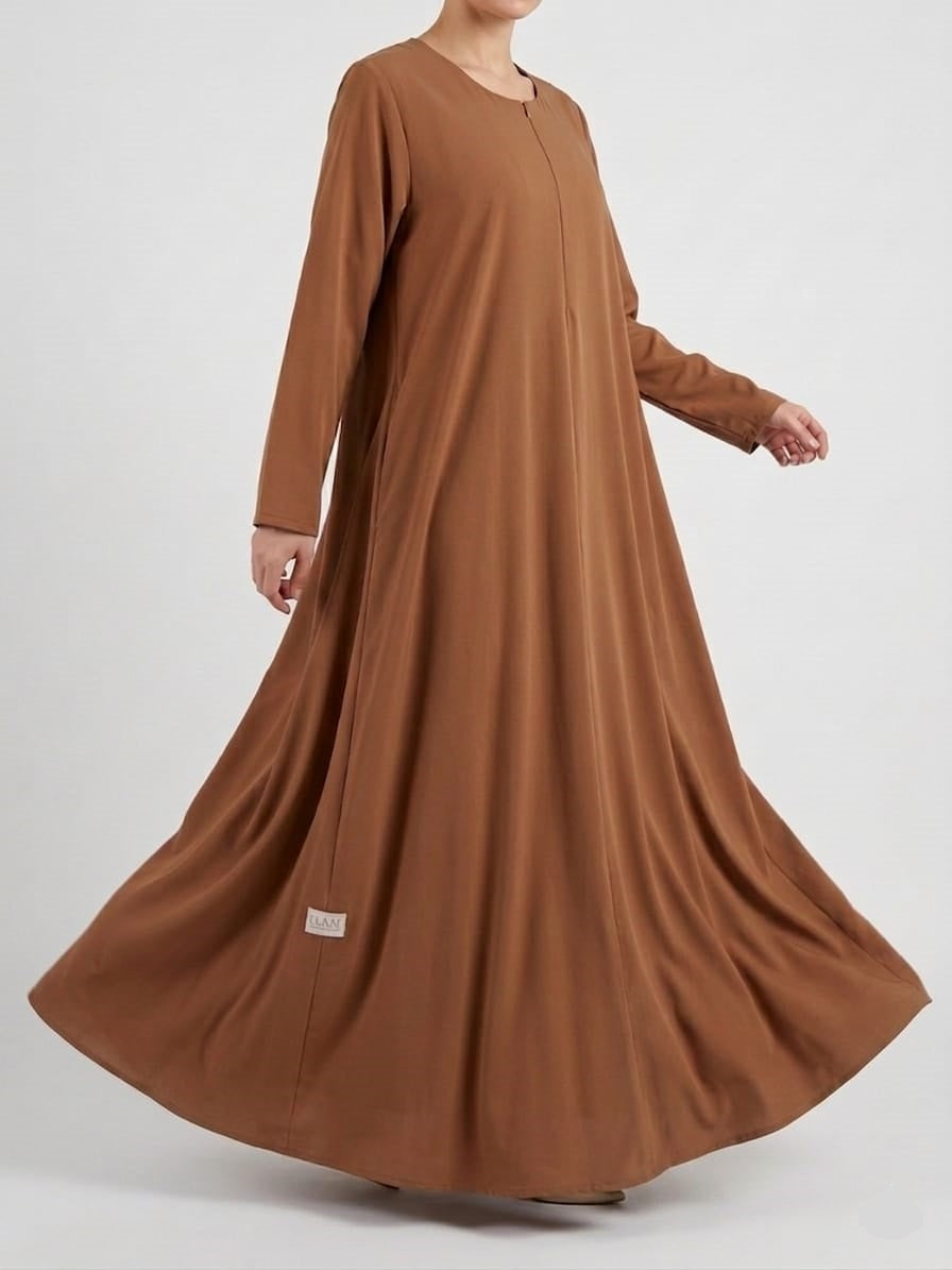 Minimalist Camel Brown Abaya |  WAHAT