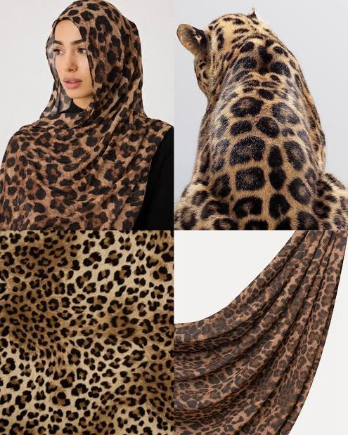 Leopard Printed Chiffon Hijab