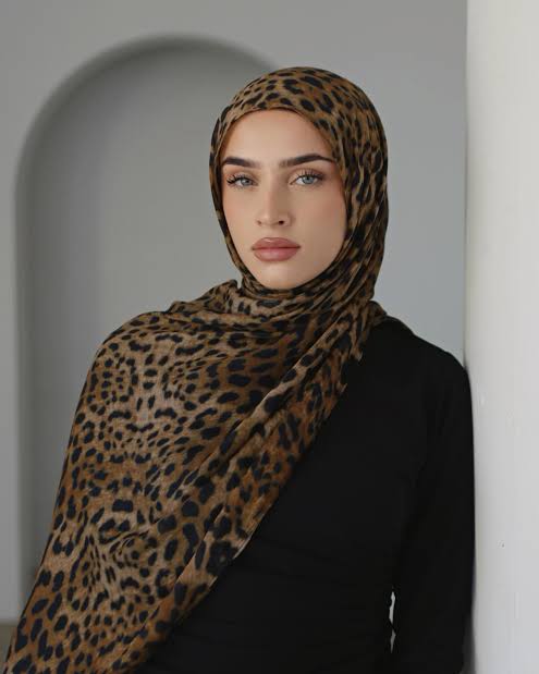 Leopard Printed Chiffon Hijab