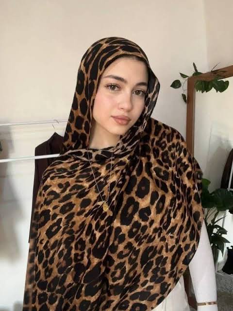 Leopard Printed Chiffon Hijab